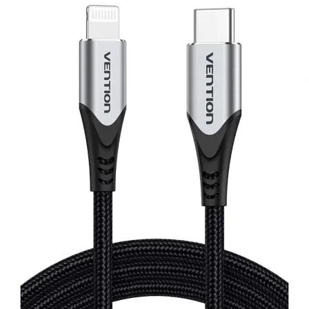 Vention Cable USB 2.0 Tipo-C a Lightning Macho 2m Gris y Negro Vention Cable USB 2.0 Tipo-C a Lightning Macho 2m Gris y Negro